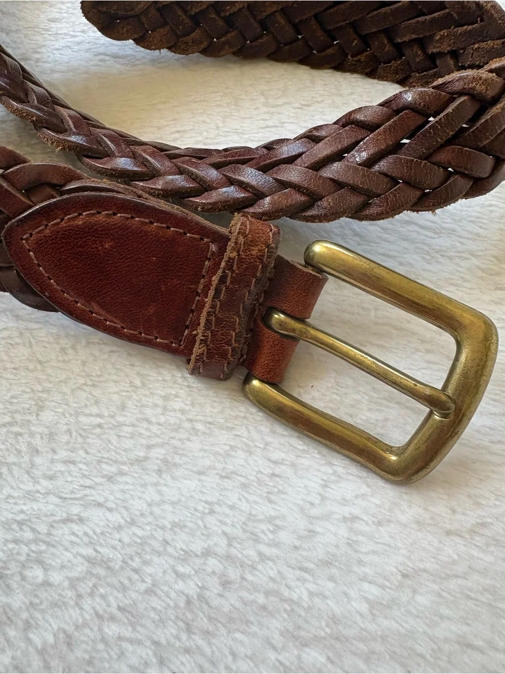 Women’s Braided Leather Belt - Brown